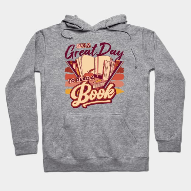 Retro It's a Great Day to Read a Book // 90s Style Book Lover Hoodie by SLAG_Creative